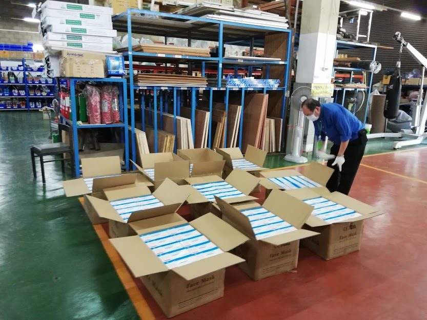The director of OFAM inspects the shipment of Face Masks on April 20, 2020