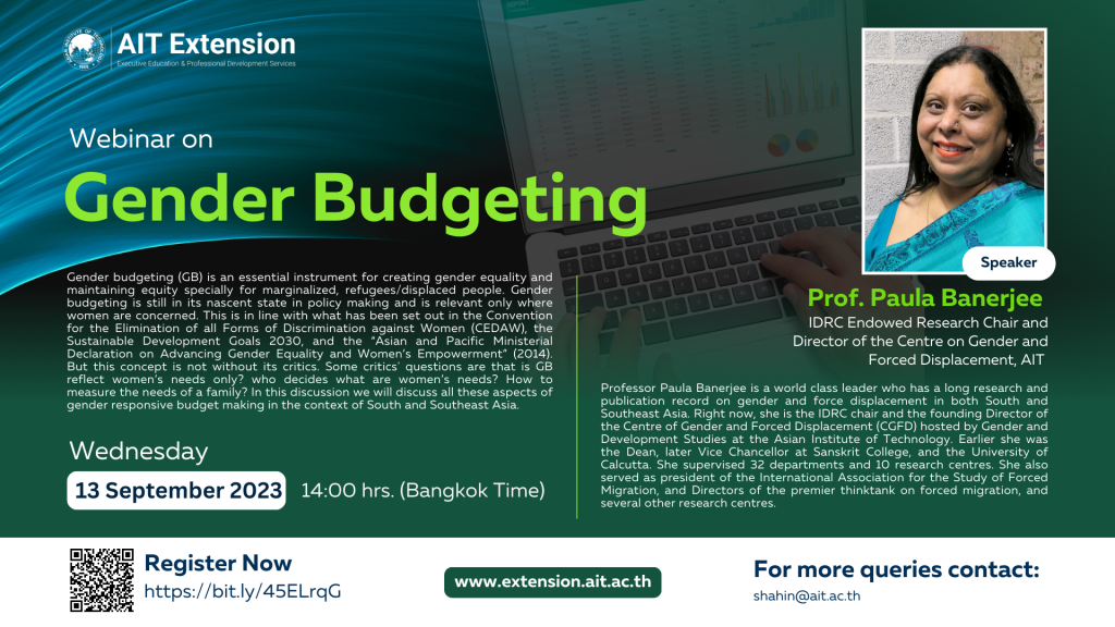 Webinar on "Gender Budgeting" poster