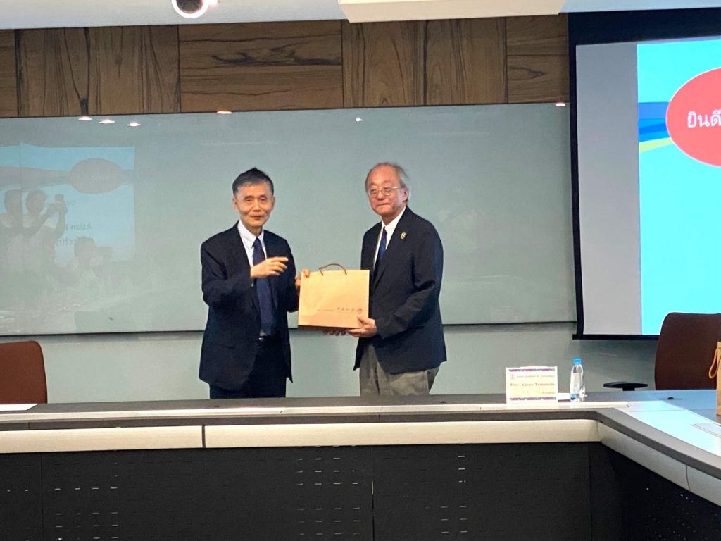 AIT President Prof. Kazuo Yamamoto with CYCU President Prof. In-Ming Lee during his visit to Taiwan in September 2023.